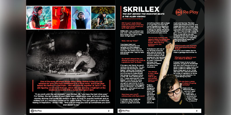 Skrillex Magazine Double Page